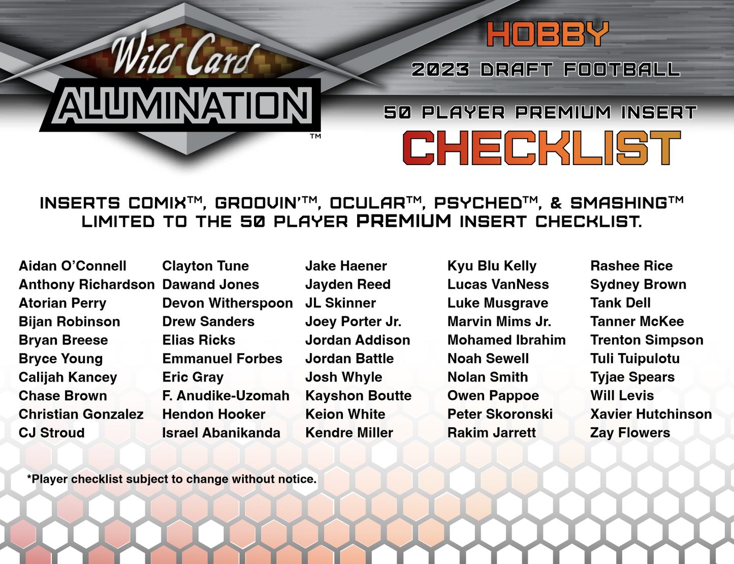 2023 Wild Card Alumination Draft Football Hobby Box