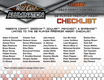 2023 Wild Card Alumination Draft Football Hobby Box