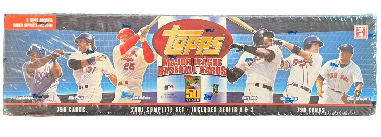 2001 Topps MLB Complete Set Series 1 & 2 w/ 790 Cards Hobby Box